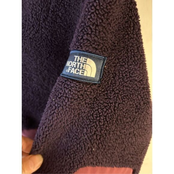North Face Sherpa cozy Pull Over  1/4 zip xl purples Jacket - Picture 2 of 10
